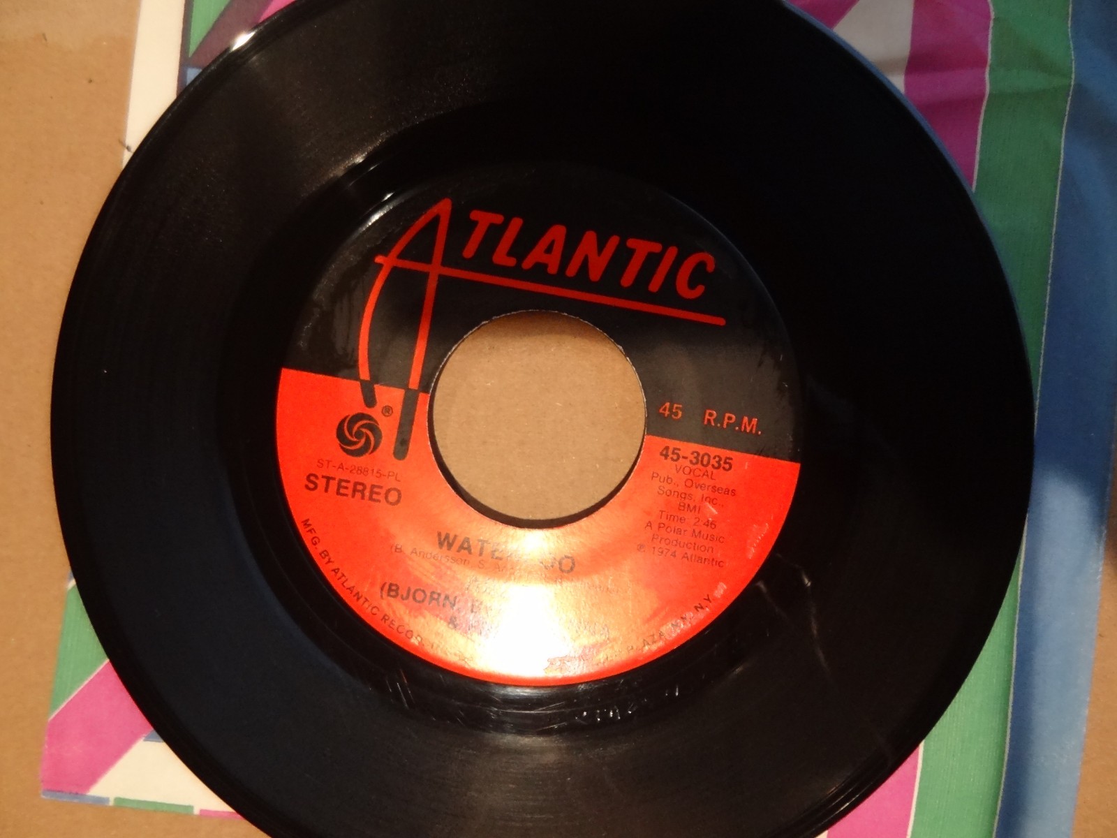 ABBA-WATERLOO/WATCH OUT 45 RPM 7″ records Atlantic ATL 3035 EX
