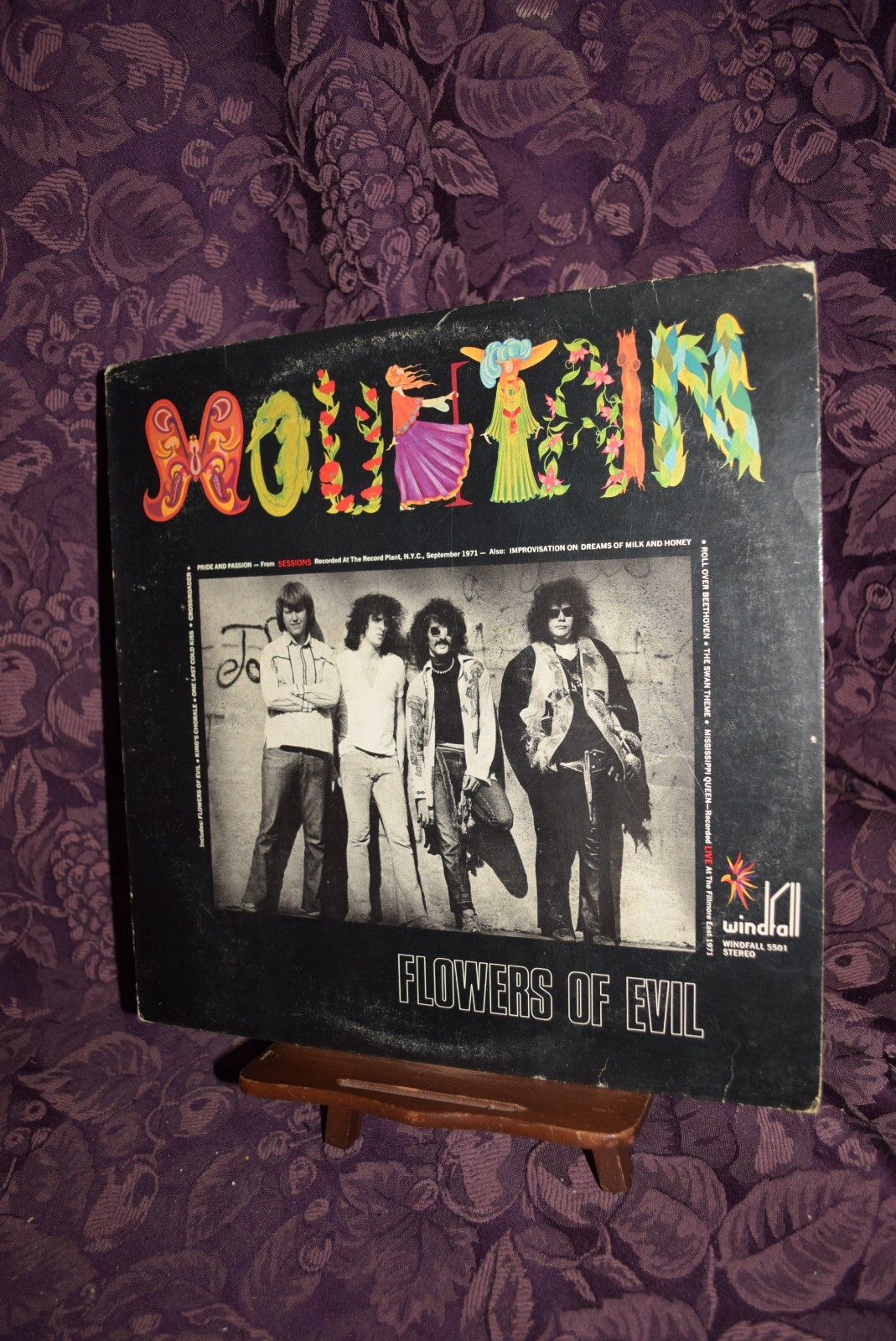 Mountain 1971 Flowers Of Evil 33 RPM Vinyl Windfall 5501 LP VG/VG+