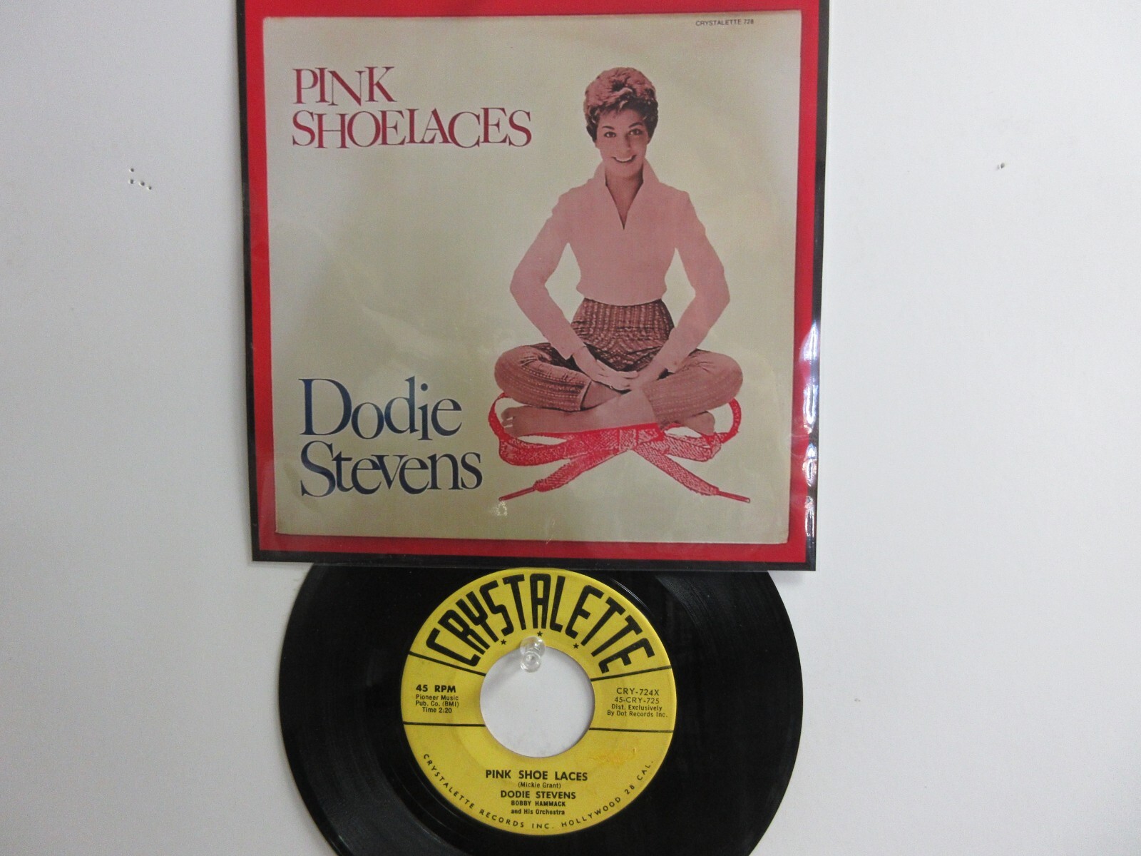 💥 ‘ DODIE STEVENS ‘ HIT 45 + PICTURE [ PINK SHOE LACES ] 1959 ! 💥