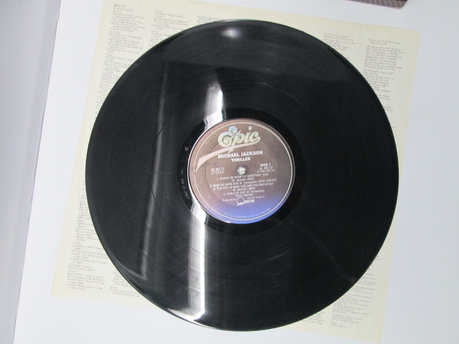 Michael Jackson – Thriller 1982 OG 1st Press QE 38112 MISPRINT ERROR Vinyl LP