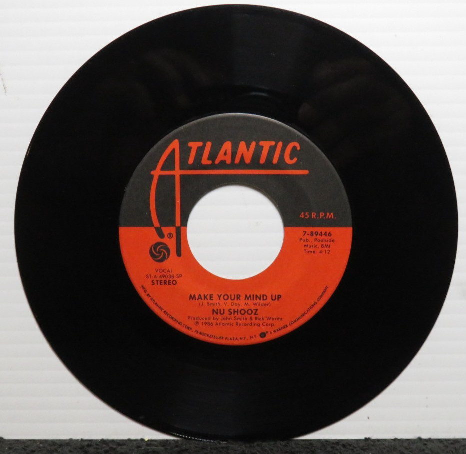 NU SHOOZ I CAN’T WAIT/MAKE YOUR MIND UP (VG+) 7-89446 45 RECORD
