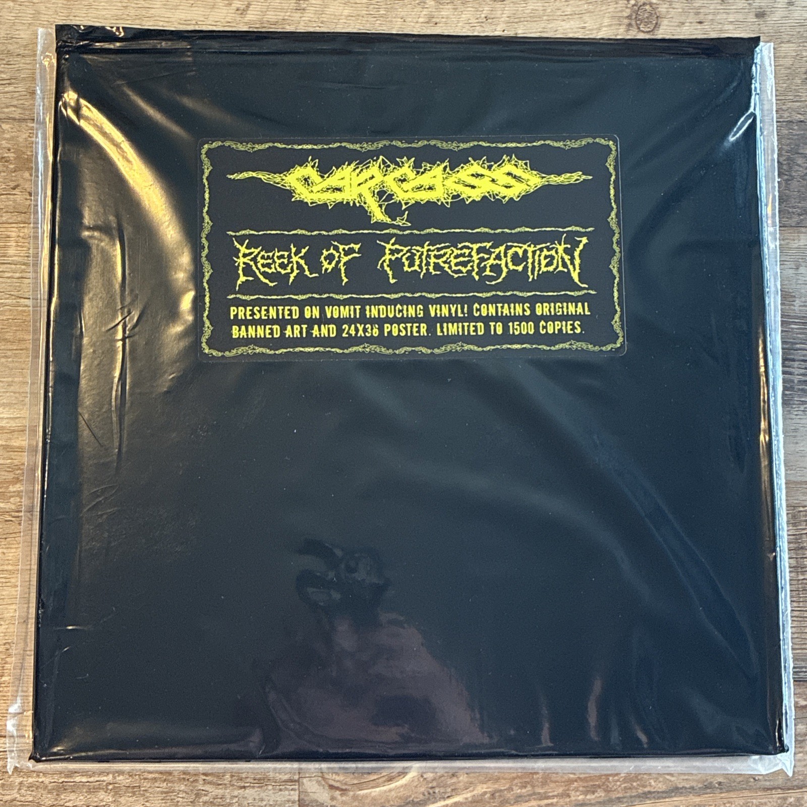 CARCASS REEK OF PUTREFACTION LP LIMITED TO 1500 COPIES/ STILL SEALED WITH POSTER