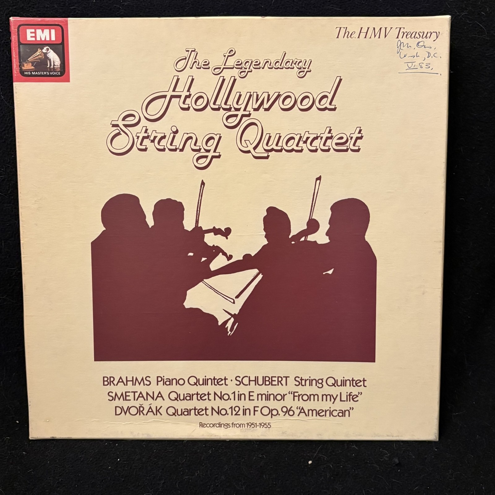 EMI RLS 765 HOLLYWOOD STRING QUARTET – Brahms Schubert Smetana Dvorak – UK 3LP