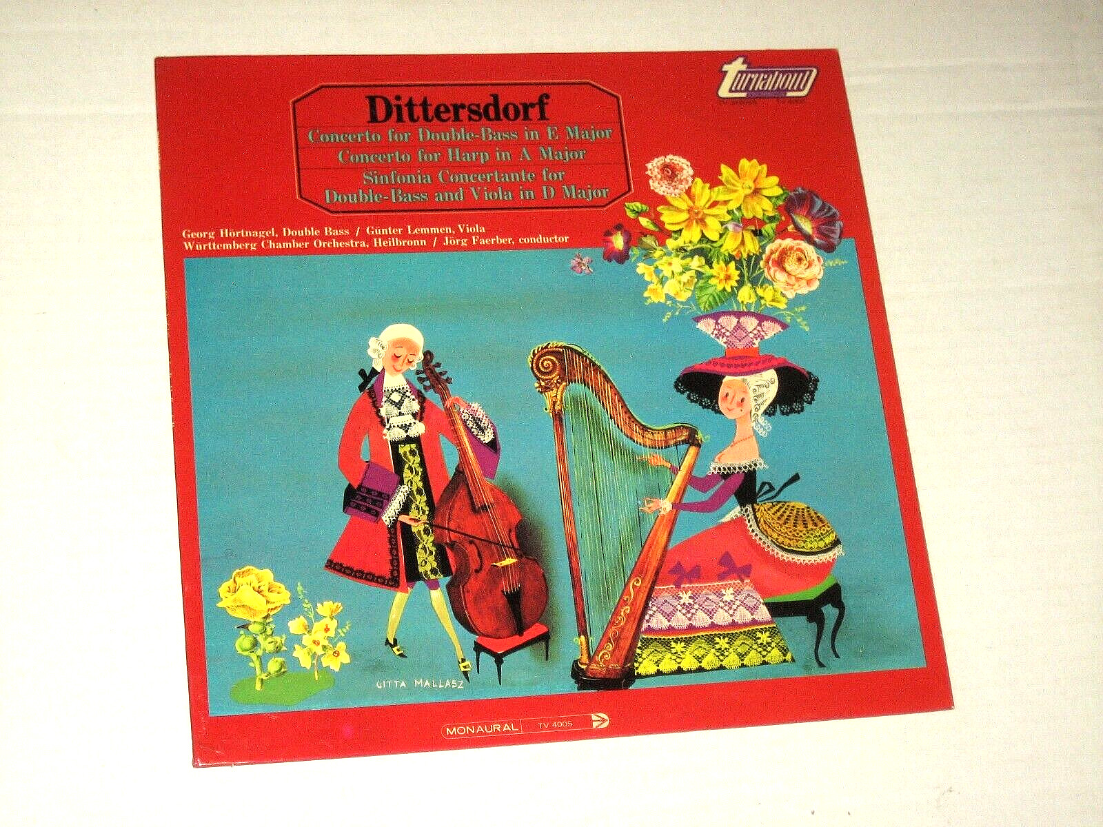 33rpm DITTERSDORF concerto for double-bass(MONO)TURNABOUT TV 4005 nice SEE PICS