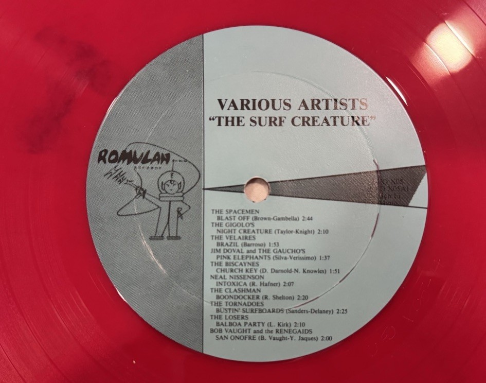 Various Artists The Surf Creature LP Romulan Records UFO X05 Red Vinyl