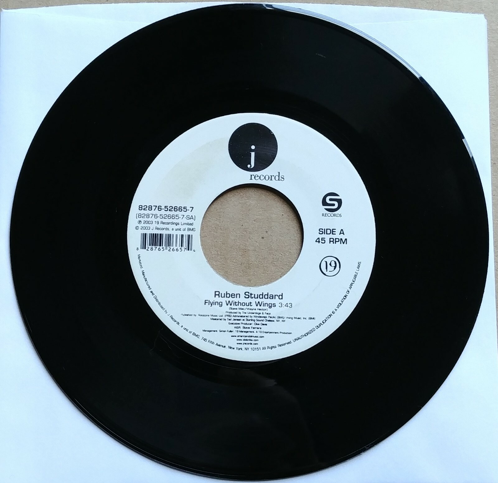 RUBEN STUDDARD Flying Without Wings/Superstar 45 7″ R&B SOUL 2003 Vinyl Record