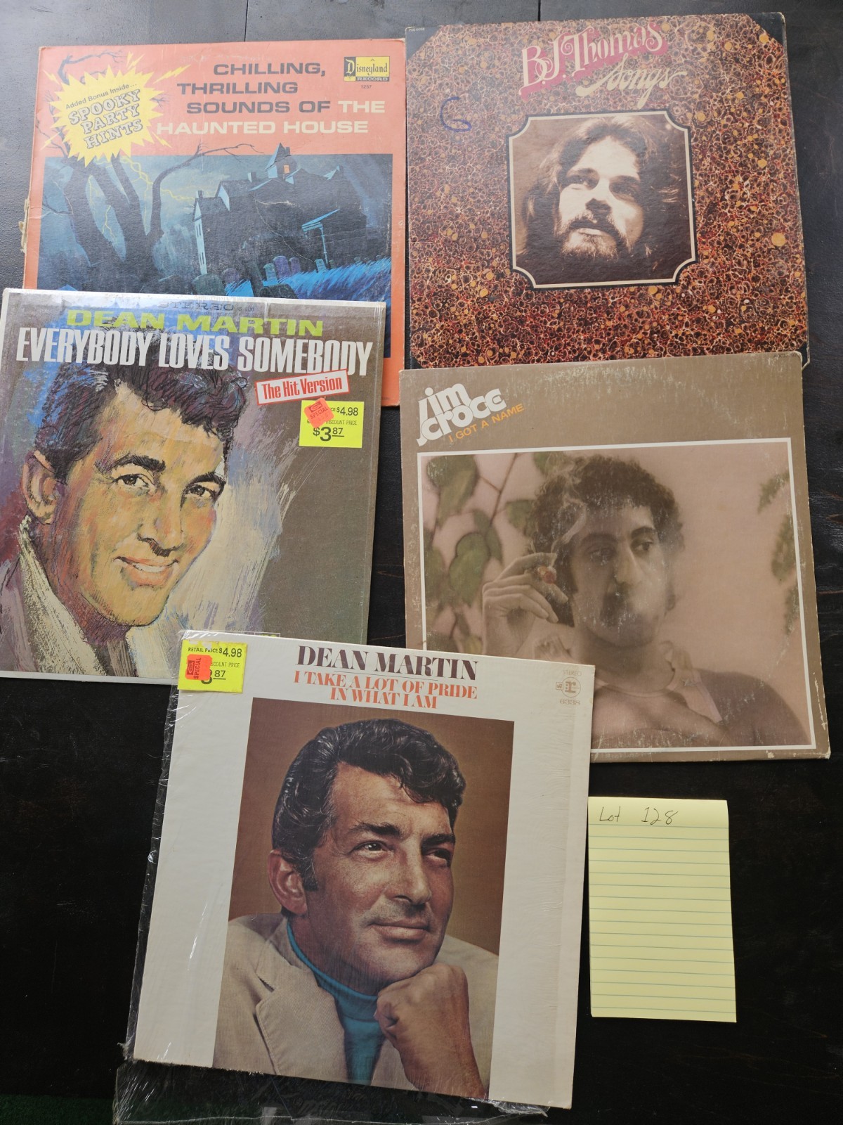 Vintage Vinyl LP Lot – Dean Martin, Jim Croce, B.J. Thomas & Disney Haunted…