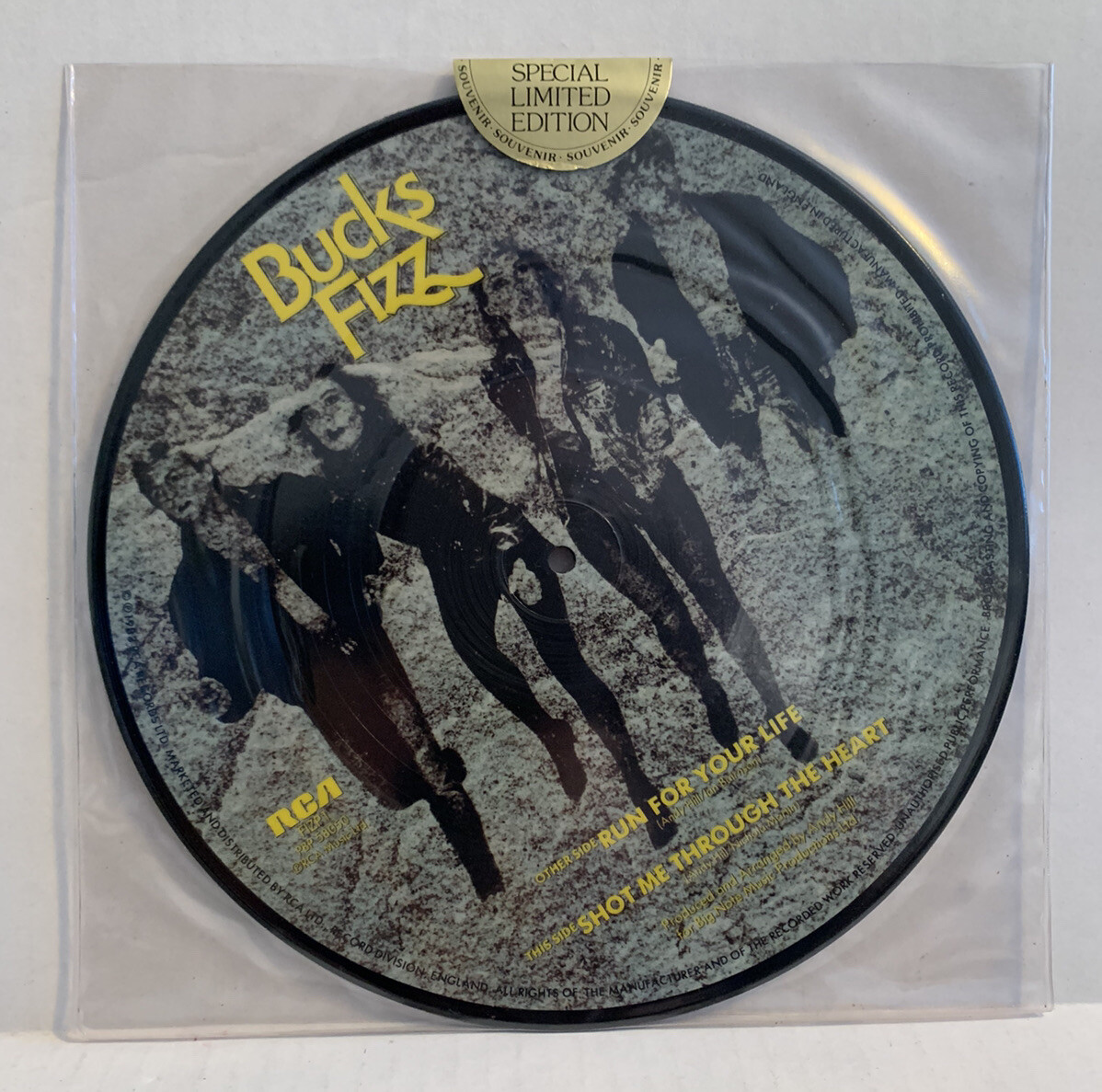 Original Bucks Fizz Run For Your Life 10″ Picture Disc 1983 Tour Souvenir 45 rpm