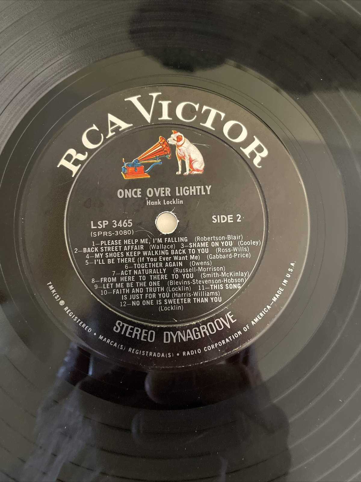 Hank Locklin, Once Over Lightly, RCA Victor LSP 3465, 1965, Dynagroove Excellent
