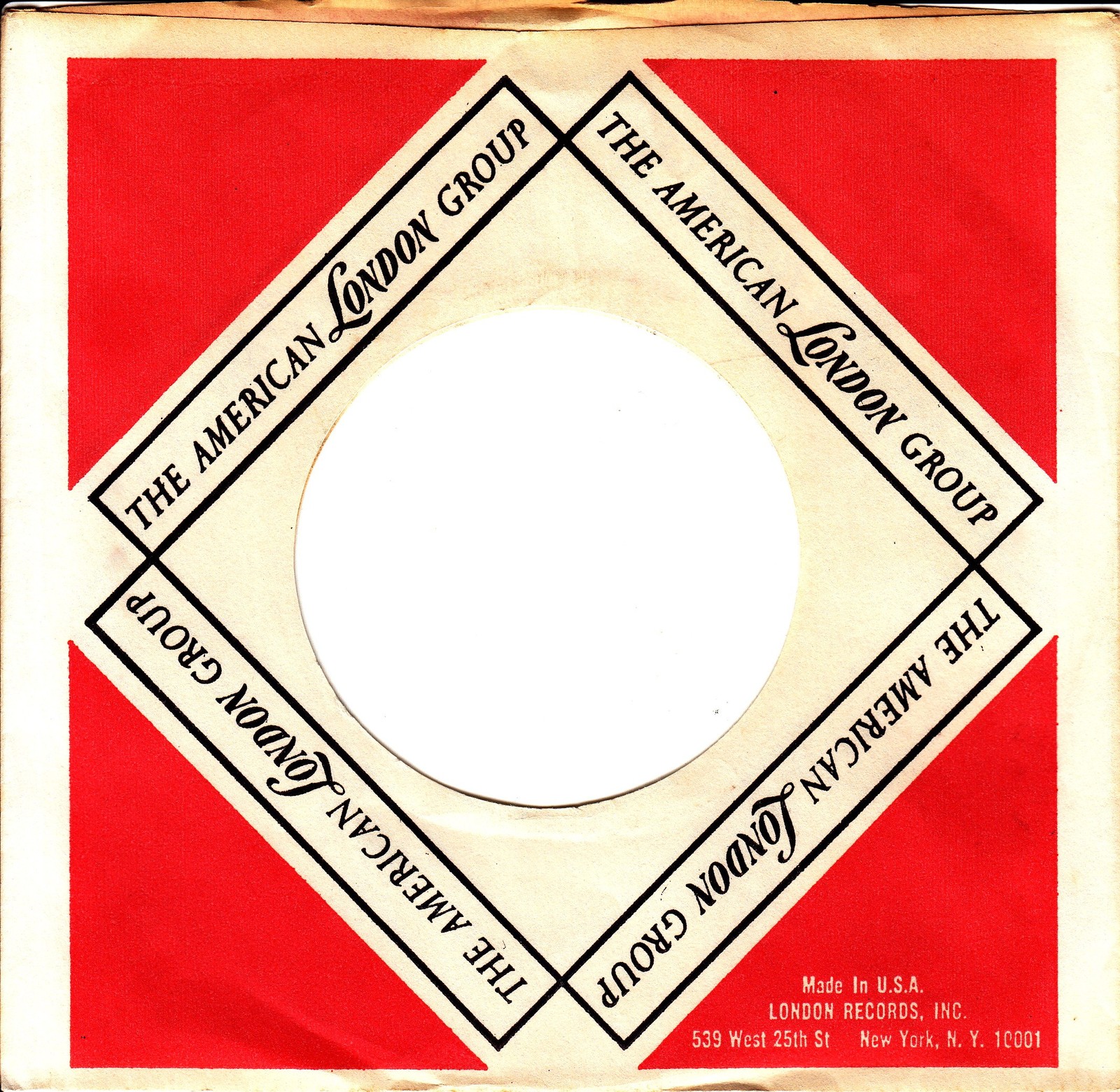 Company Sleeve 45 London – White W/ Orange Triangles & Black Text