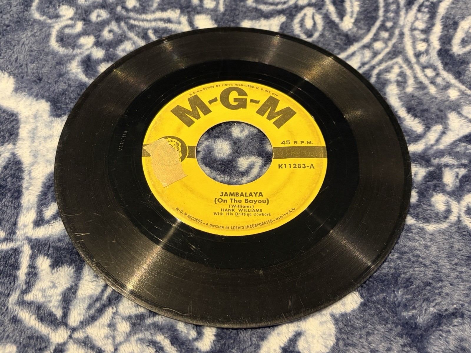 Hank Williams – Jambalaya (On The Bayou) / Window Shopping 1952 MGM Country 45