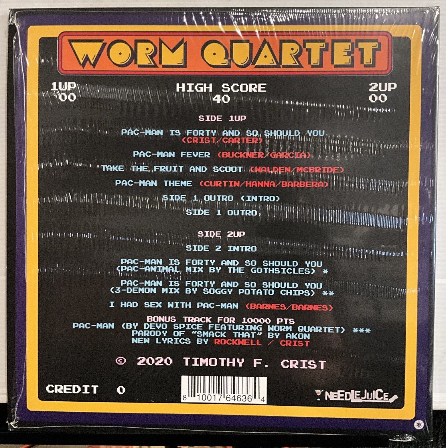 Worm Quartet – The Pac-Man EP 2021 Needlejuice Records NJR-041 [Black/Yellow] NM