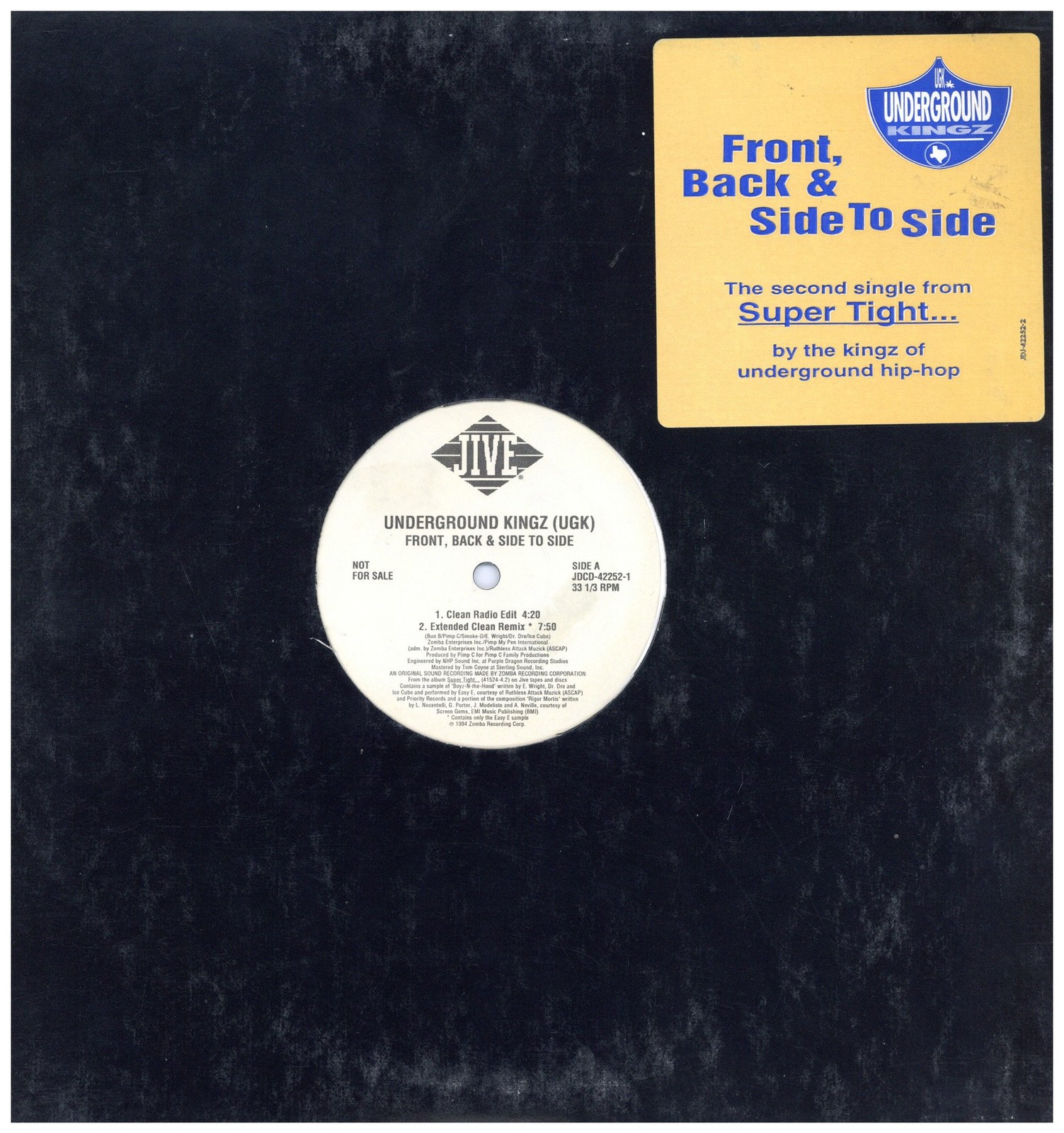 UGK – Front, Back & Side To Side ’94 12″ US ORG!VG+/VG+