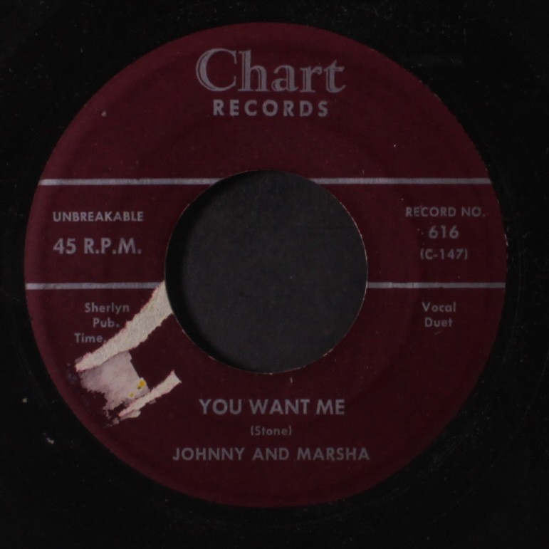 JOHNNY & MARSHA: be mine / you want me CHART 7″ Single 45 RPM