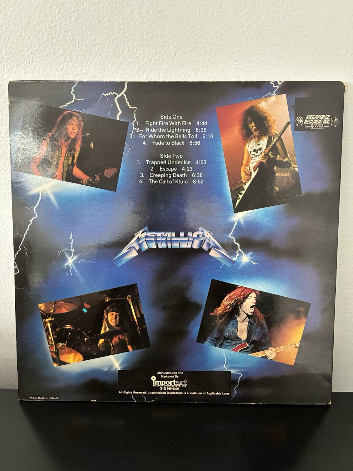 Metallica Ride the Lightning Megaforce MRI 769 12″ 33RPM Black Vinyl LP