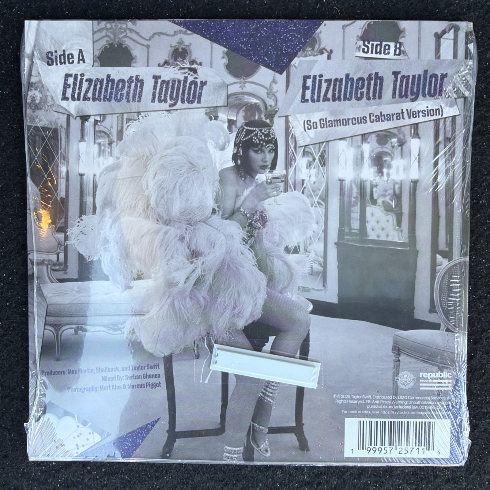 Taylor Swift – Elizabeth Taylor R. S. D. 7” Violet Glitter Vinyl Picture Sleeve