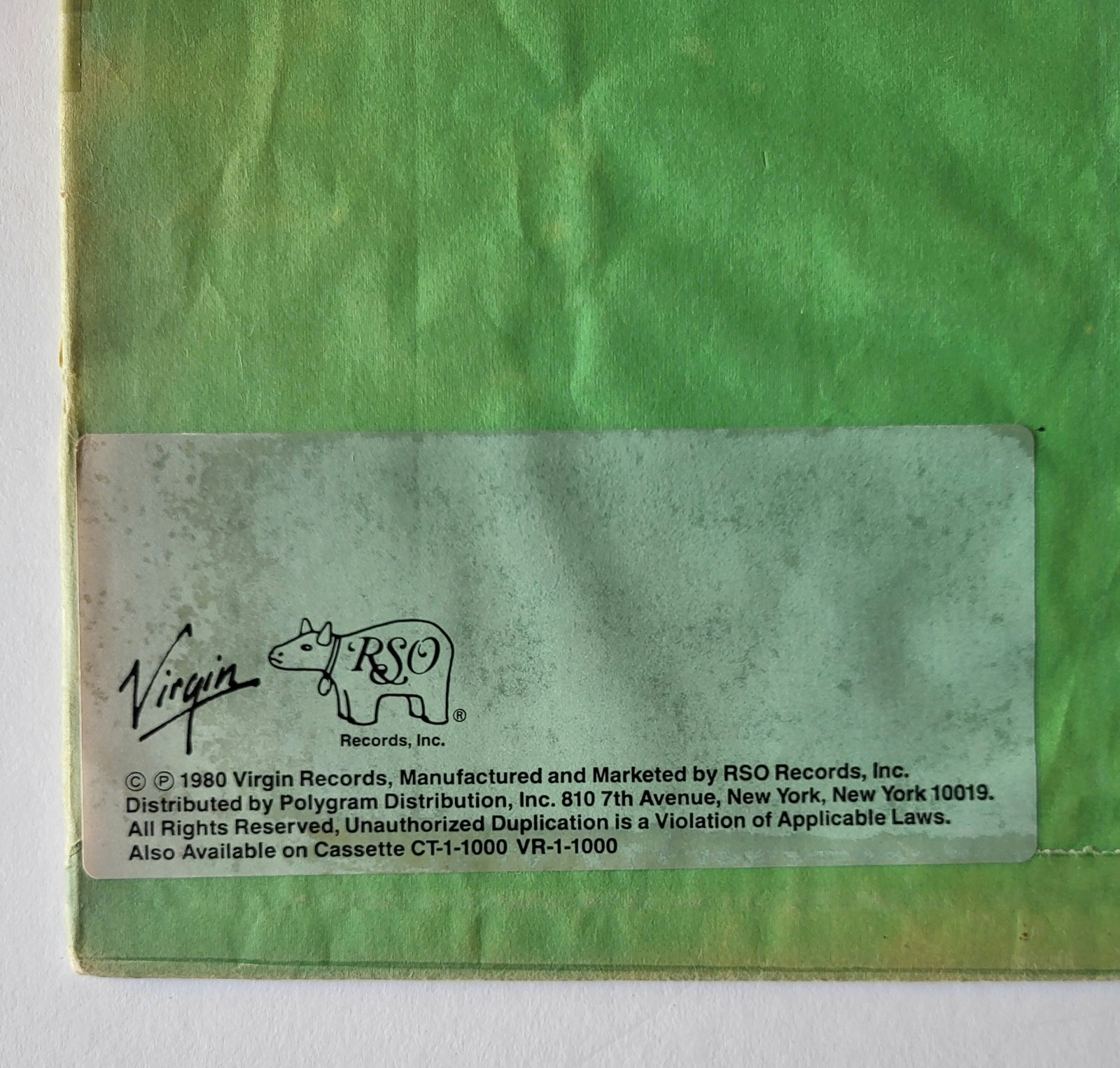 XTC~ Black Sea, Vinyl VR-1-1000, PRC 26, 1st US Pressing EX / VG Condition