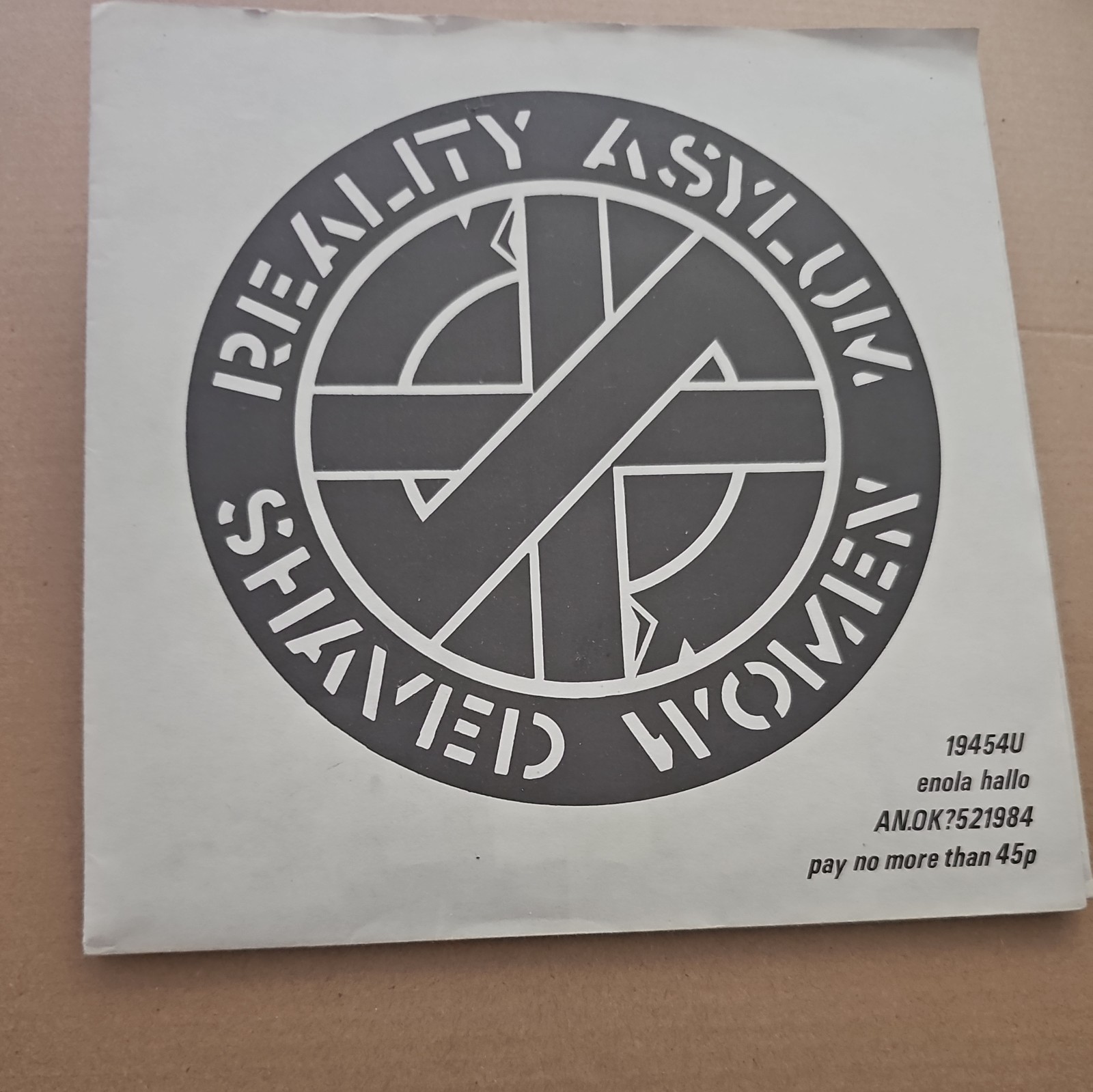 Crass – Reality Asylum / Shaved Women 6 Panel Poster Sleeve 1979 Second Press