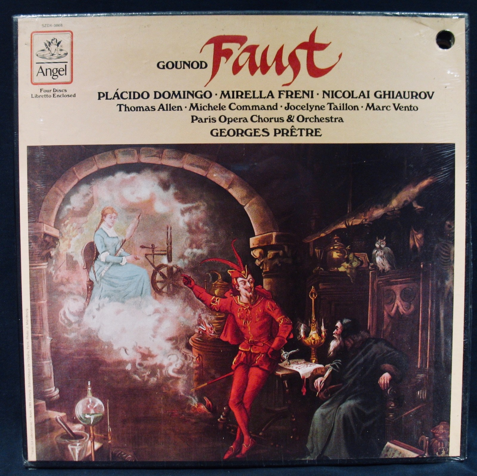 GOUNOD: FAUST-Sealed 4 Lp Box Set-ANGEL #SZDX 3868 Stereo-Placido Domingo-Opera