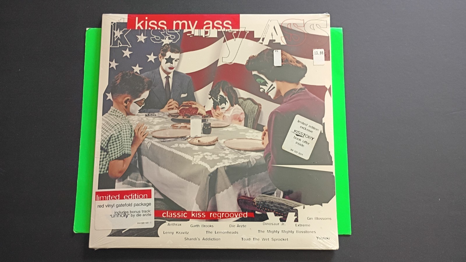 1994 US GF LP SEALED** Kiss My Ass LTD Red Wax KISS Tribute Compilation Mercury