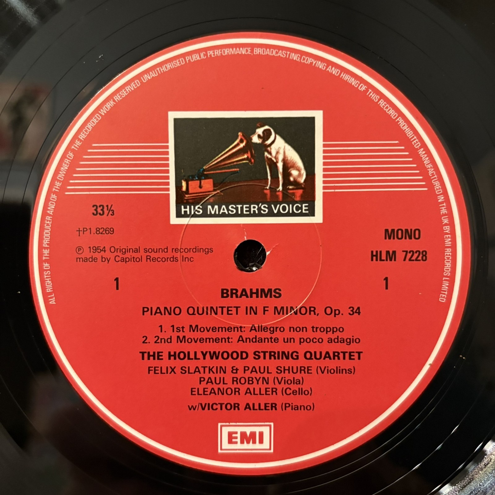EMI RLS 765 HOLLYWOOD STRING QUARTET – Brahms Schubert Smetana Dvorak – UK 3LP