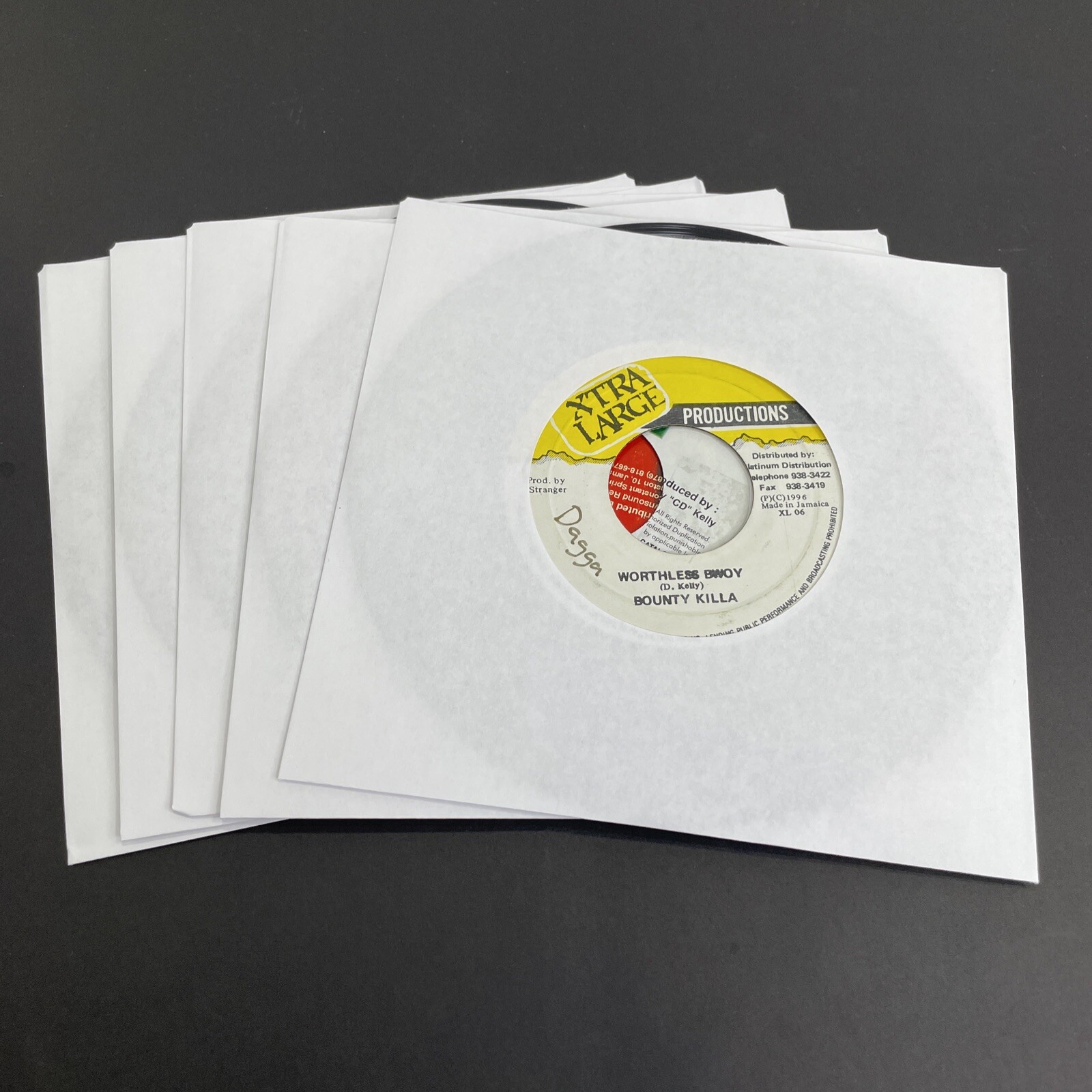 Jamaican Reggae Dancehall Lot 5 Vinyl Records 45rpm 7″ 1990’s Early 2000’s 075