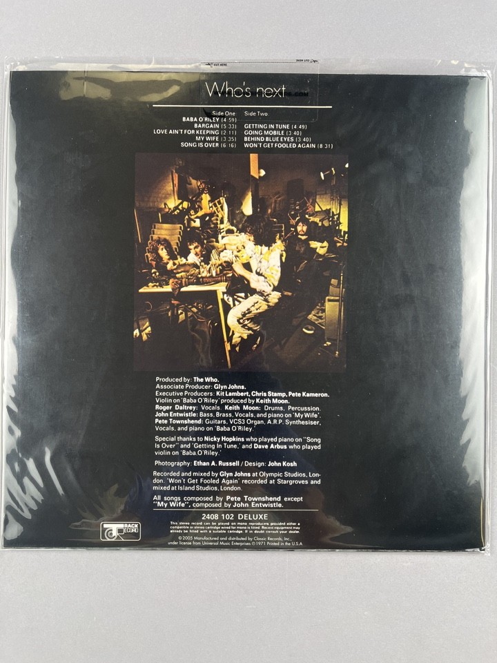 THE WHO Who’s Next Sealed ’05 200 Gram Reissue/Remaster 2005 12″ LP Mint
