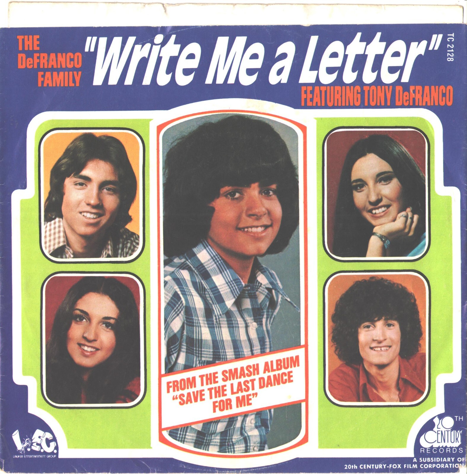 DEFRANCO FAMILY–PICTURE SLEEVE ONLY–(WRITE ME A LETTER)–PS–PIC–SLV