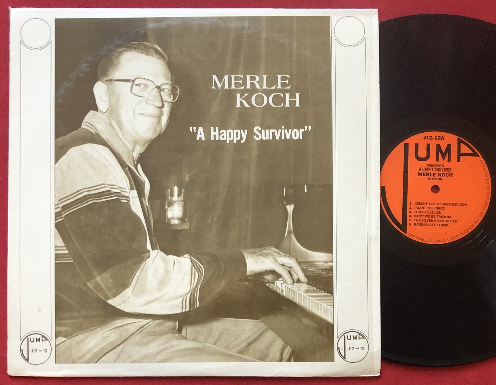 MERLE KOCH ~ A HAPPY SURVIVOR LP (1983) JAZZ VG+/NM SHRINK JUMP J12-12