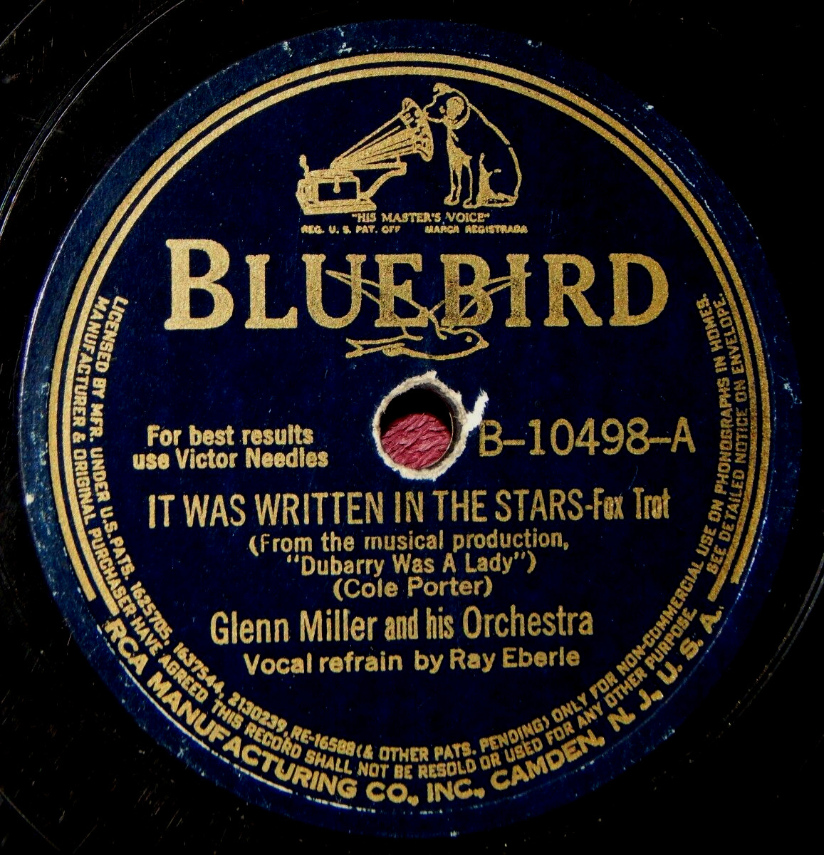 Glenn Miller It was Written in the Stars Johnson Rag 78 PLAY GRADED Fully Tested