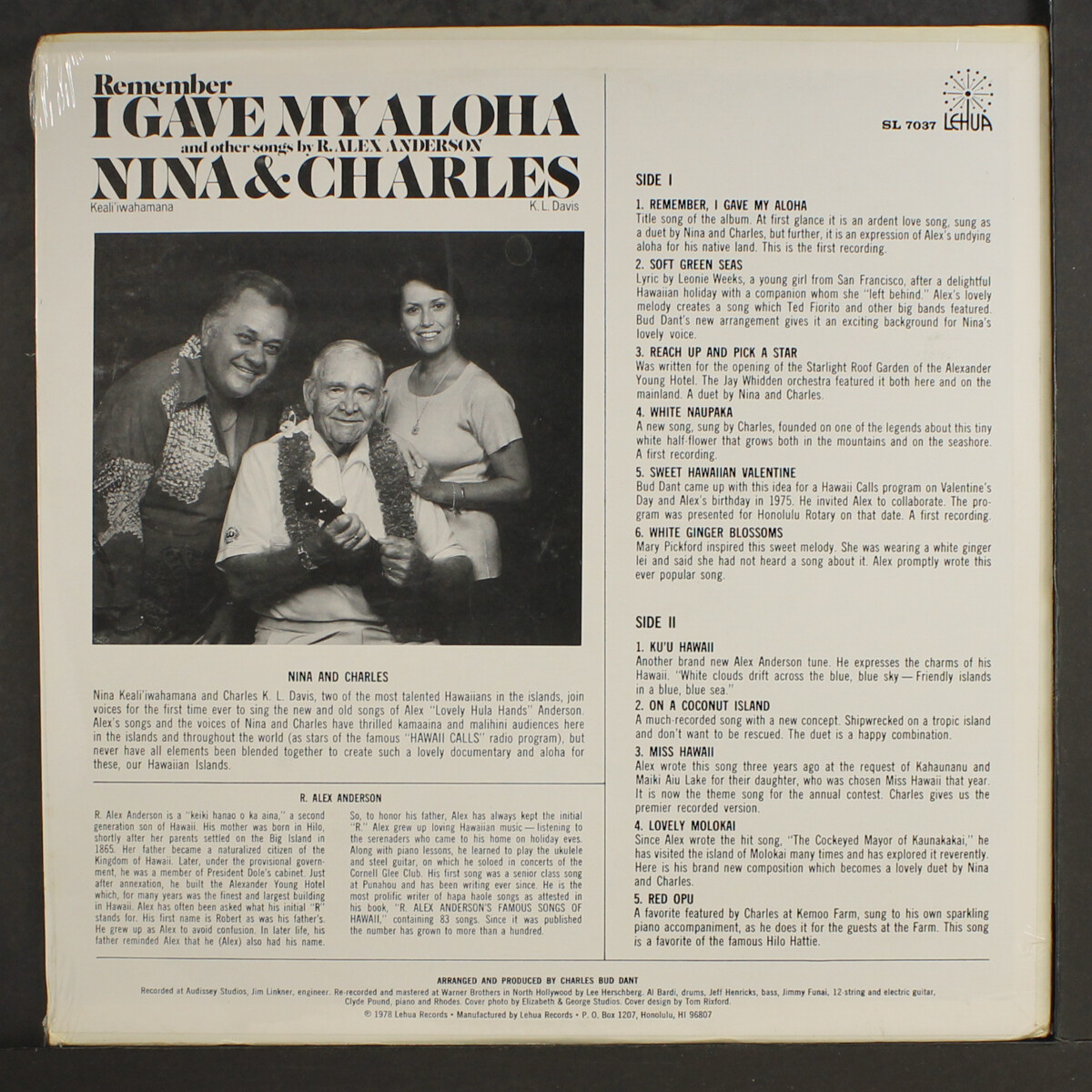 NINA & CHARLES: remember i gave my aloha LEHUA 12″ LP 33 RPM Sealed