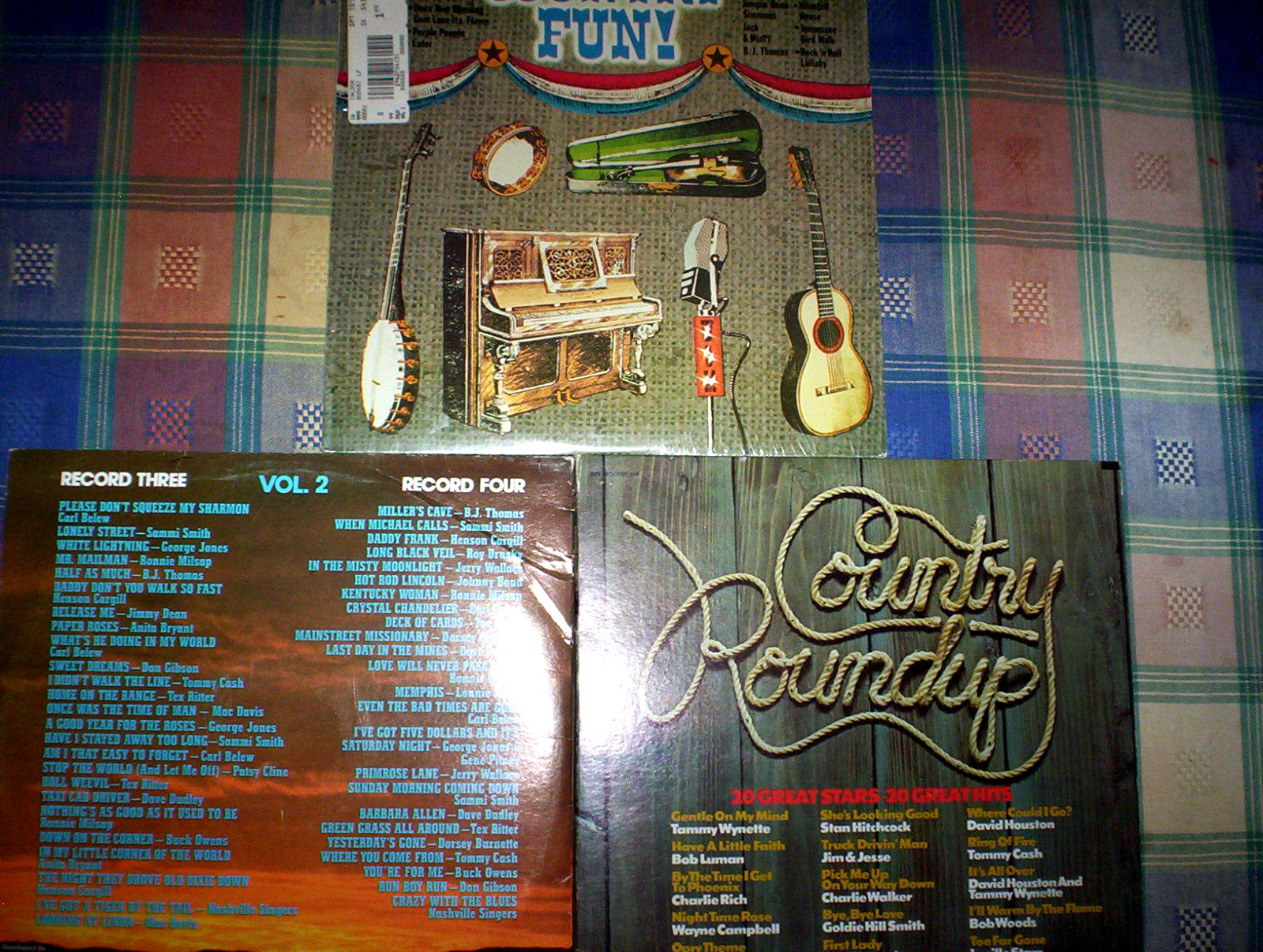 COUNTRY V/A ( 5 ) vinyl LP lot: 100 HITS / COUNTRY ROUNDUP / COUNTRY FUN! VG+++