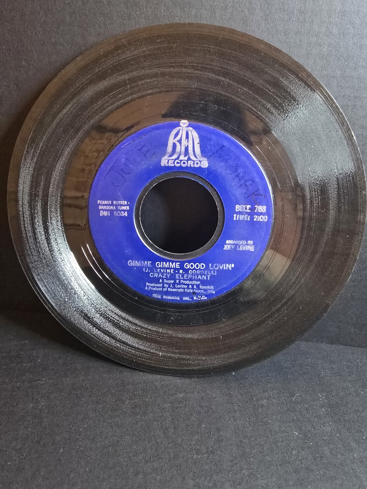 Crazy Elephant Bell 7″ 45 RPM Single Gimme Gimme Good Lovin’ BELL 763 Rare