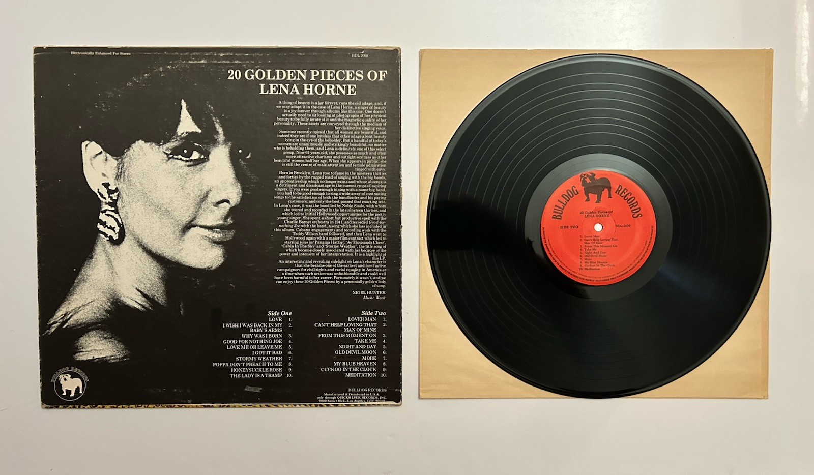 LENA HORNE 20 Golden Pieces Of Lena Horne Vinyl Record LP NM-/VG+ Pop Vocal Jazz