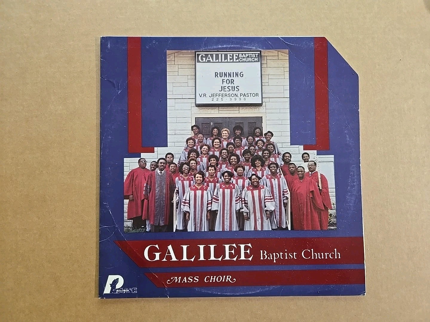 Galilee Baptist Church Mass Choir ‎– Running For Jesus US LP 1986 Used – EX/VG