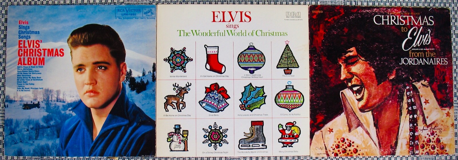 ELVIS PRESLEY~A NICE LOT OF 3 ELVIS PRESLEY CHRISTMAS ALBUMS~The Jordanaires