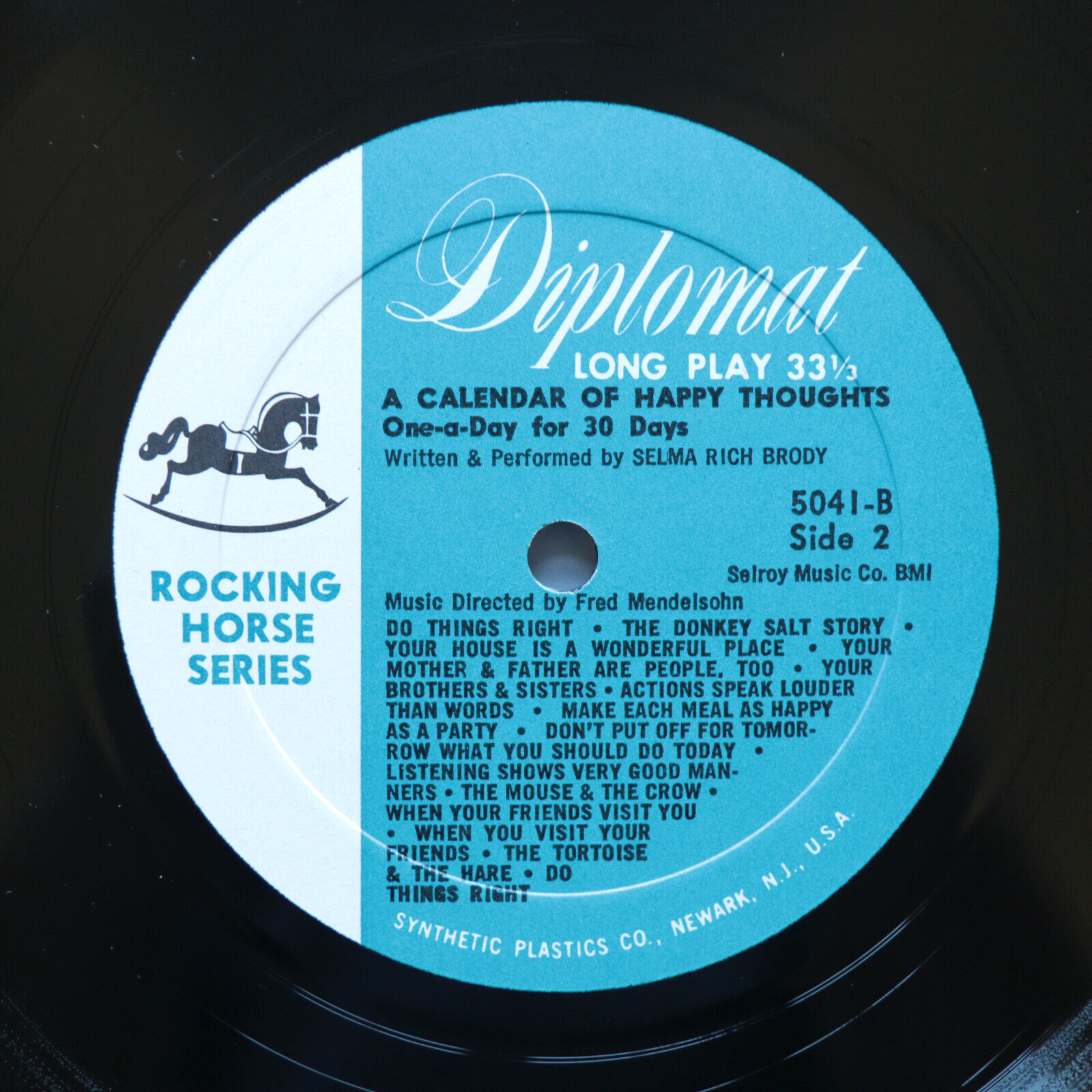 Selma Rich Brody – A Calendar Of Happy Thoughts One-A-Day For 30 12″ Vinyl LP VG