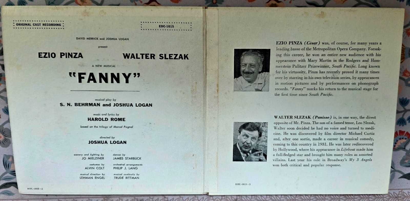 Fanny Original Cast RCA EOC-1015 3×7 45 EP Pinza Slezak NM- HEARB4UBUY