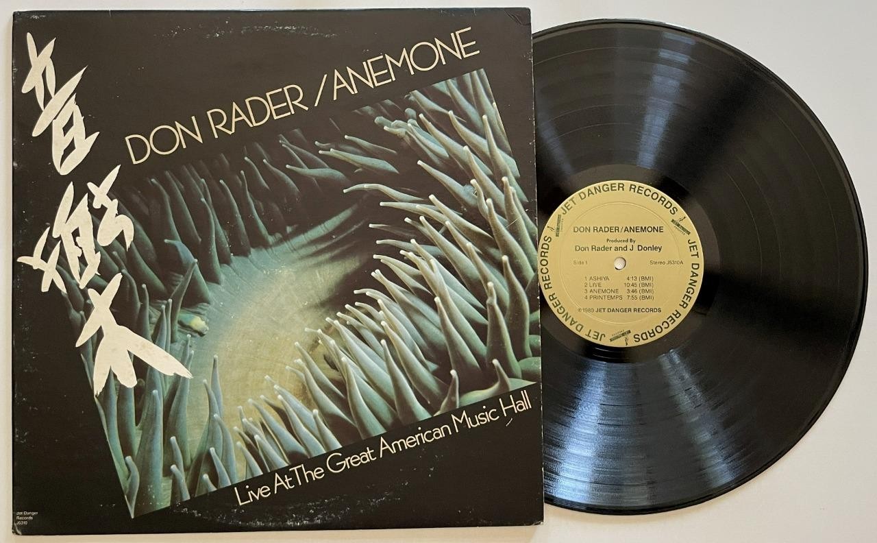 Don Rader Anemone LP NM Jet Danger Records Jazz (1980)