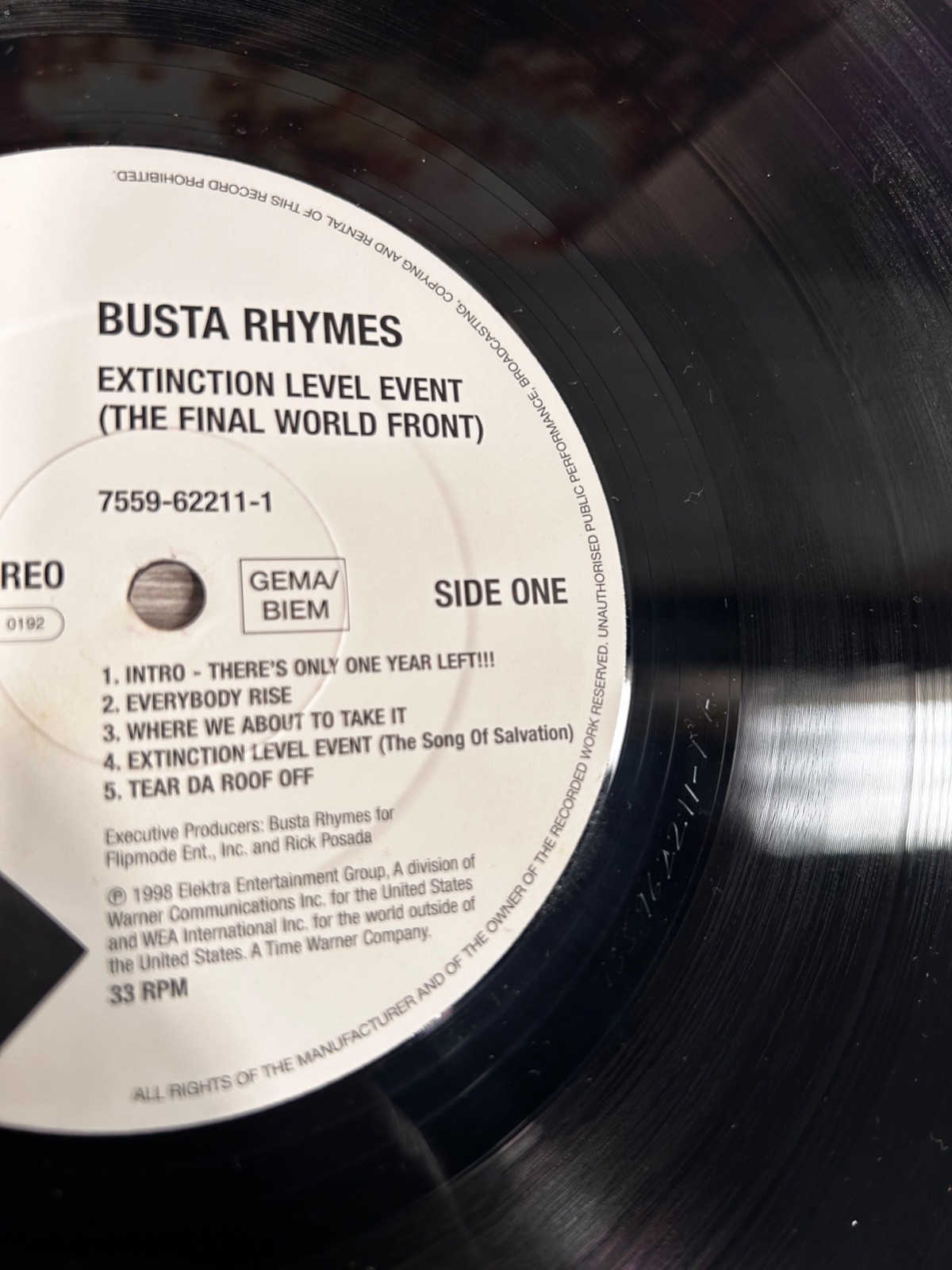 Busta Rhymes – Extinction Level Event – The Final World Front – 12″ 1998 OG VG+