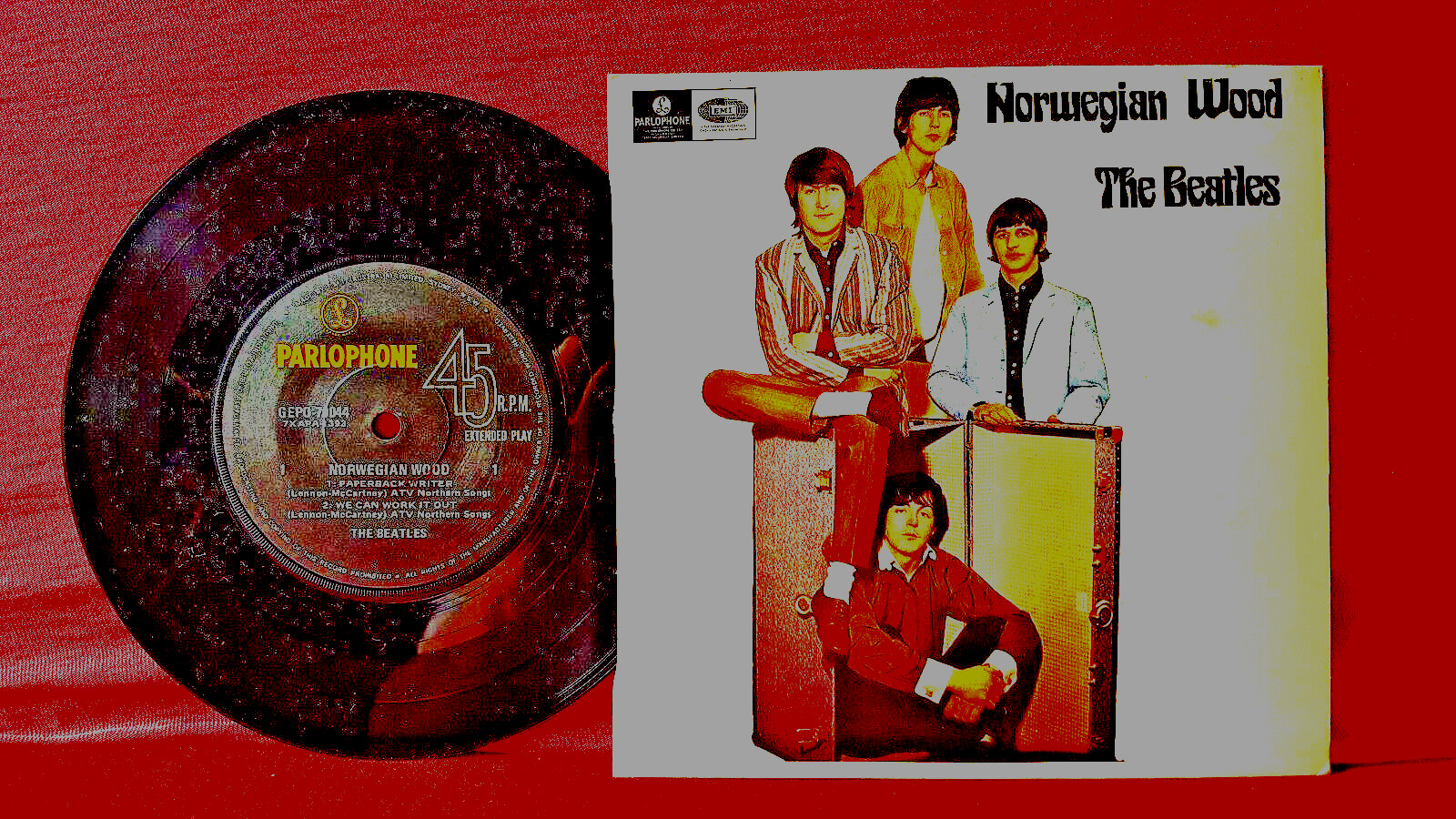 Beatles “Norwegian Wood / trunk cover” rare Australian EP, NM 1979 press