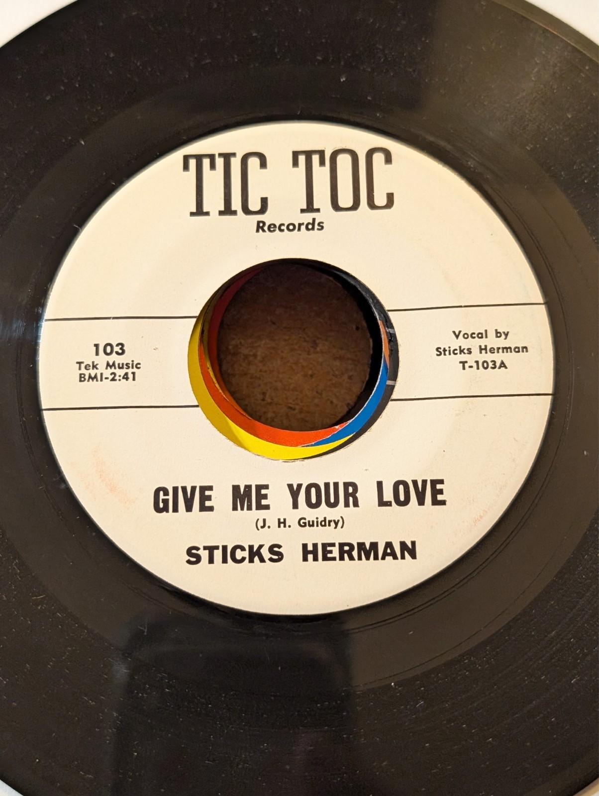 R&B Sticks Herman Give Me Your Love / Lonely Feeling Tic Toc 103 1961 EX