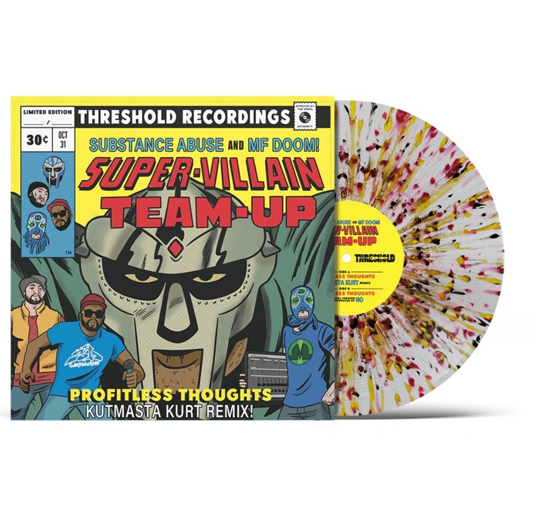 Super-Villain Team-Up Substance Abuse MF Doom Splatter 7″ Vinyl Profitless /100