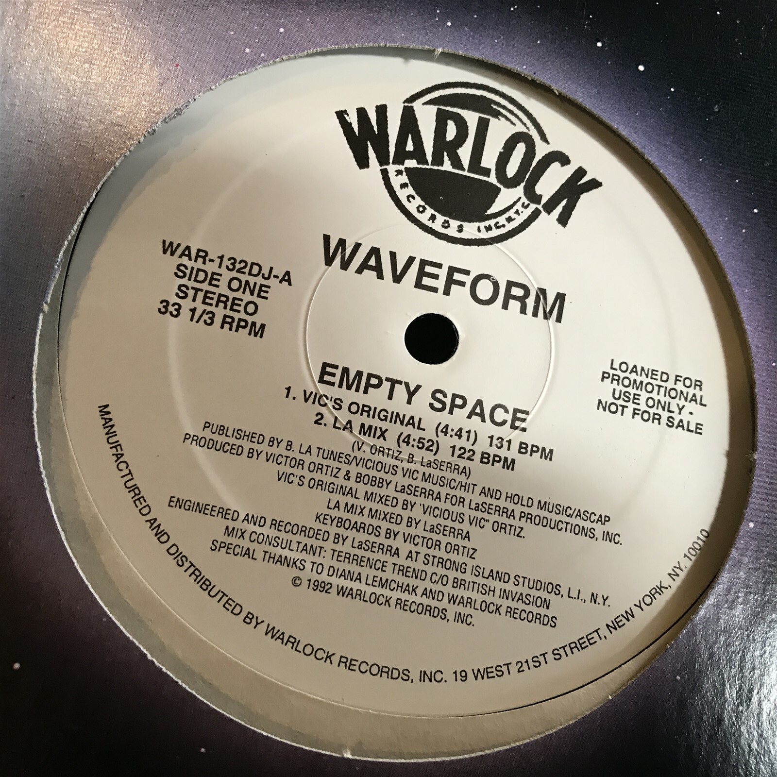 [EDM/DANCE/ELECTRONICA]~NM 12″~WAVEFORM~Empty Space~X-Fade~[1992~WARLOCK~WLP]~