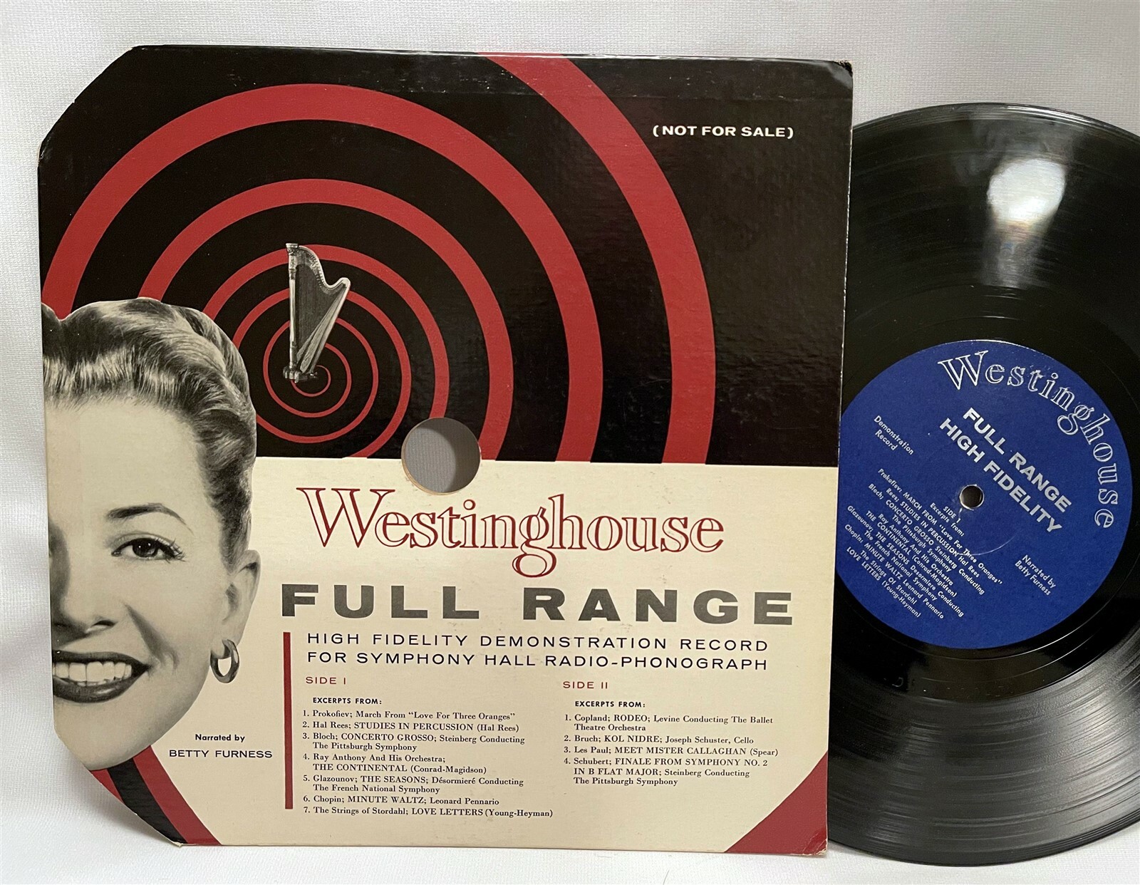 Rare Westinghouse Full Range 10″ LP Demonstration Record Betty Furness NM Vinyl
