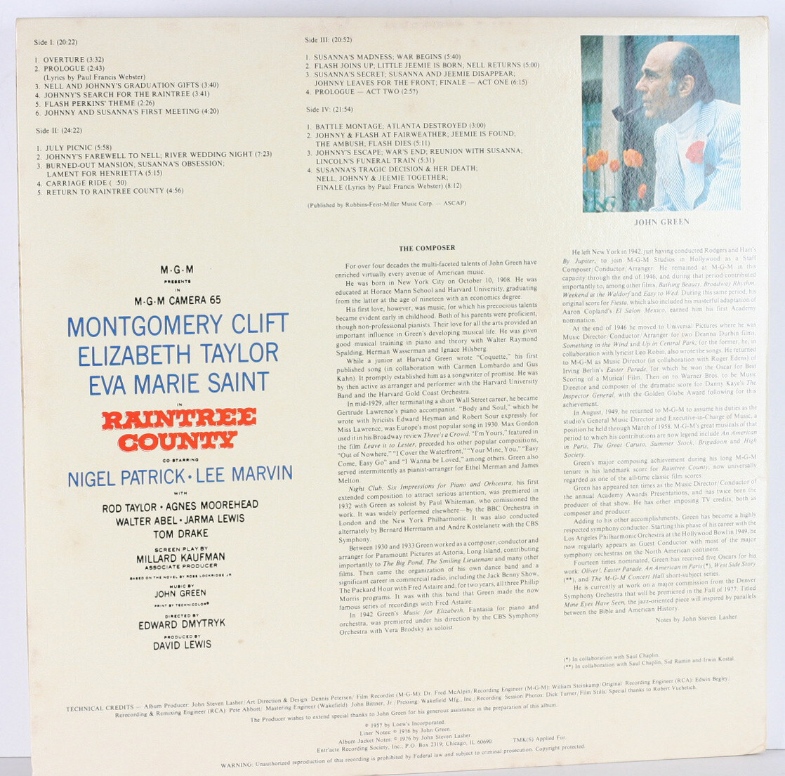 Double LP Soundtrack – RAINTREE COUNTY – Johnny Green – Entr’acte Stereo (3)