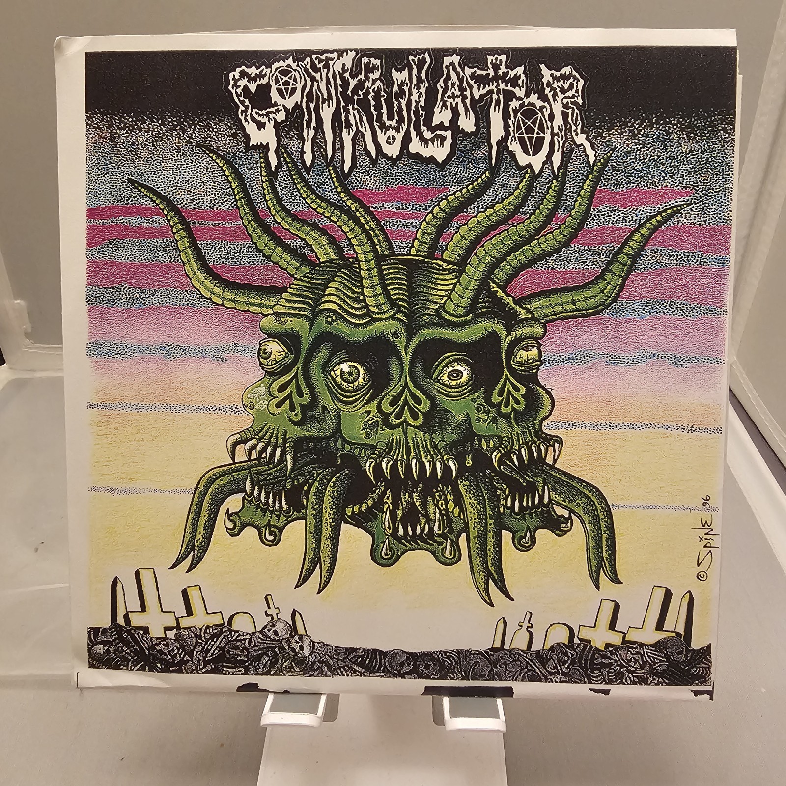 GONKULATOR FINAL EXIT SPLIT 7″ RARE BLUE VINYL BLACK METAL NOISE GRINDCORE