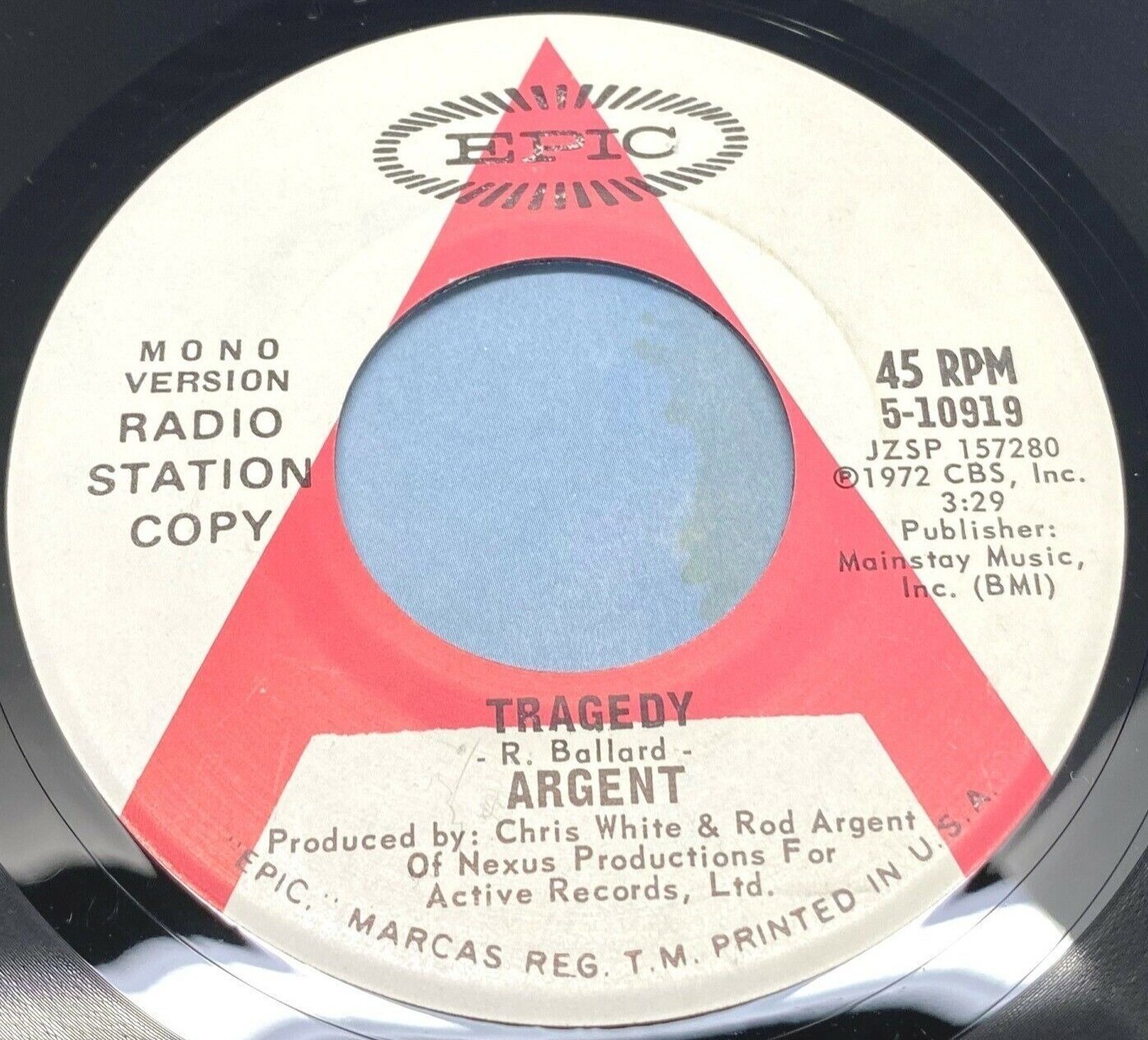 Argent Tragedy / Hes A Dynamo 45 Vinyl 1970s Classic Rock Record Promo NM Epic