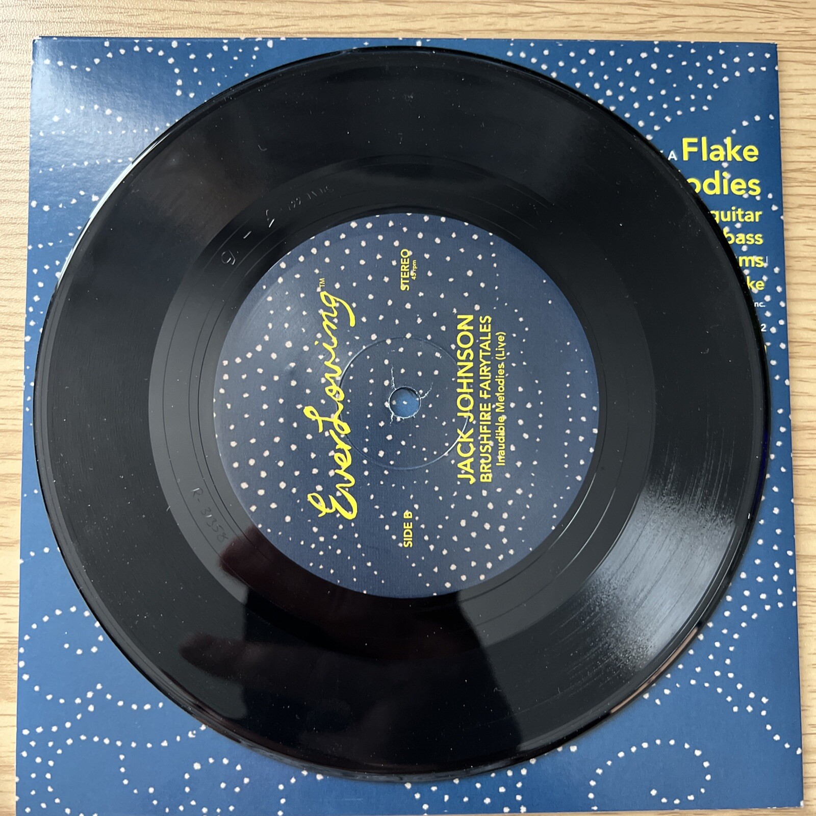 Jack Johnson Live 45 Flake And Inaudible Melodies 7” Vinyl