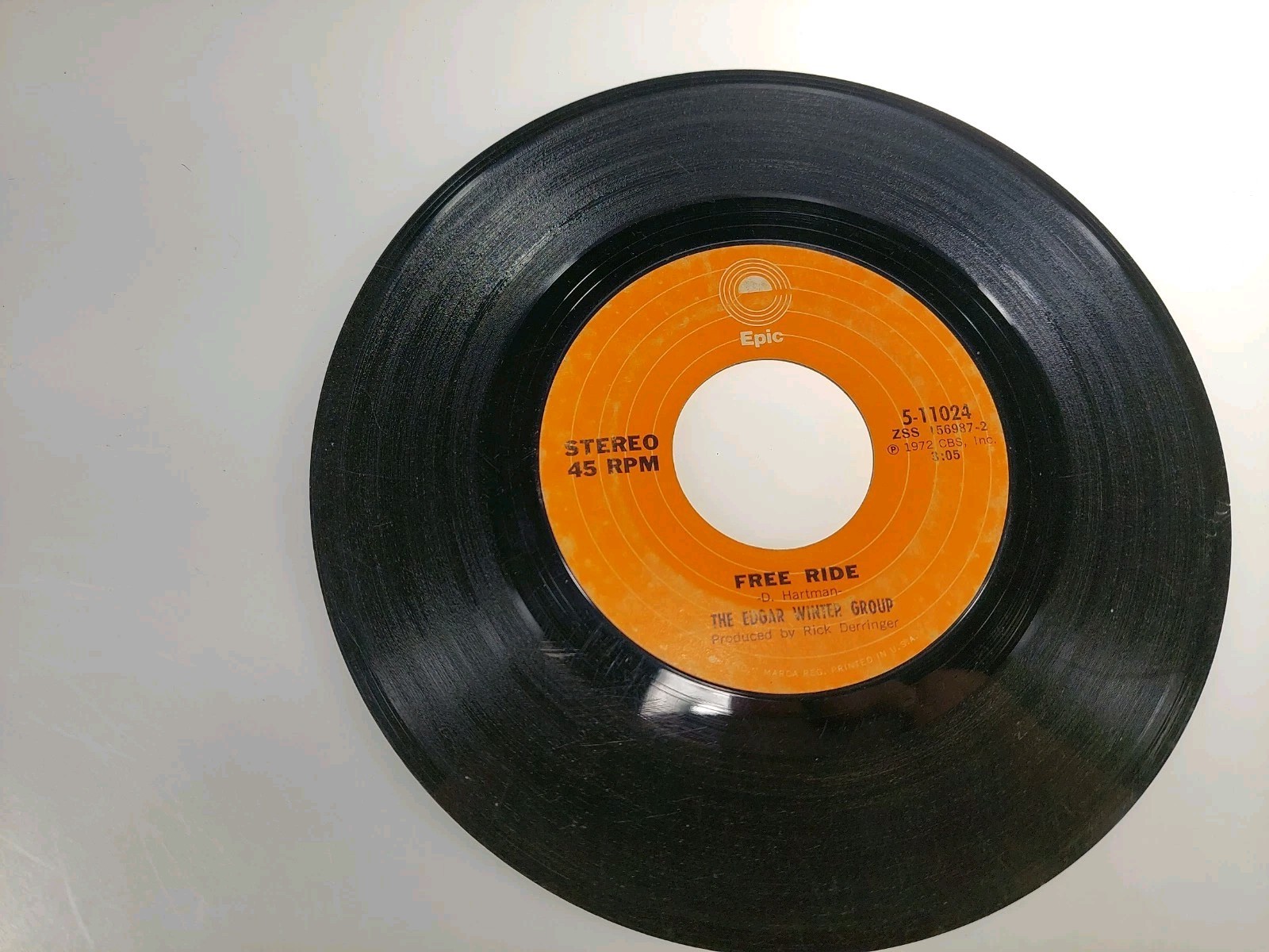 EDGAR WINTER GROUP “FREE RIDE / WHEN IT COMES” 45RPM 7″ SINGLE